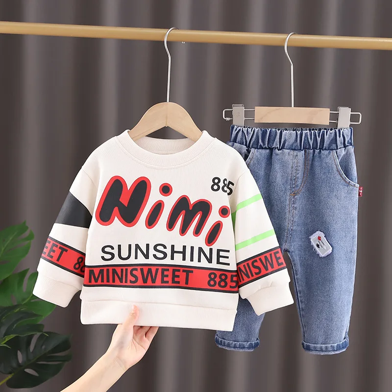 

Hot New Spring Autumn Children Clothes Baby boys girls letter Shirt pants outfit Kids Clothing Toddler casual Tracksuit ST20018