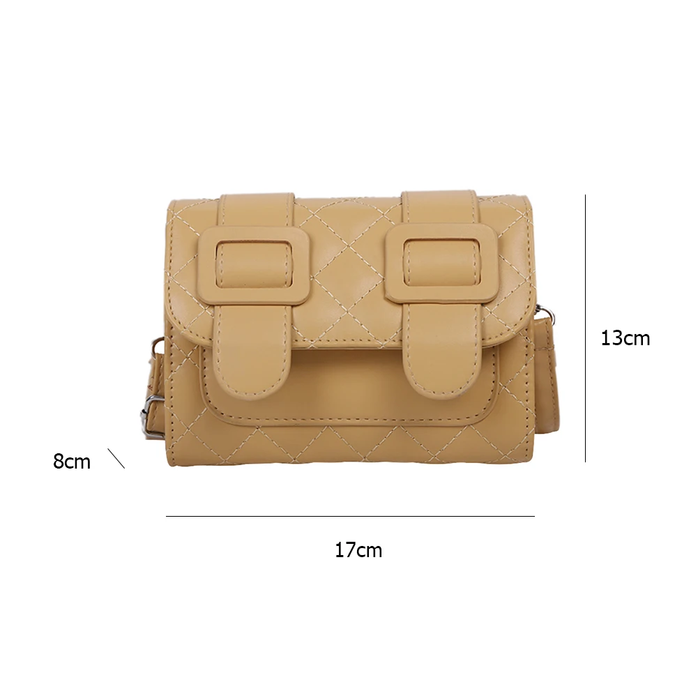 

Fashion Lattice Pattern Women Shoulder Bag PU Leather Ladies Solid Color Simple Female Flap Messenger Crossbody Handbag Pouch