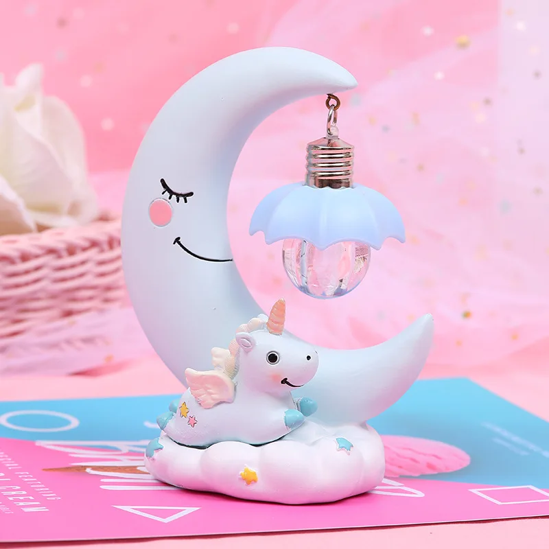 Милый 3D светодиодный ночник в виде Луны из смолы детские светильники лампы для