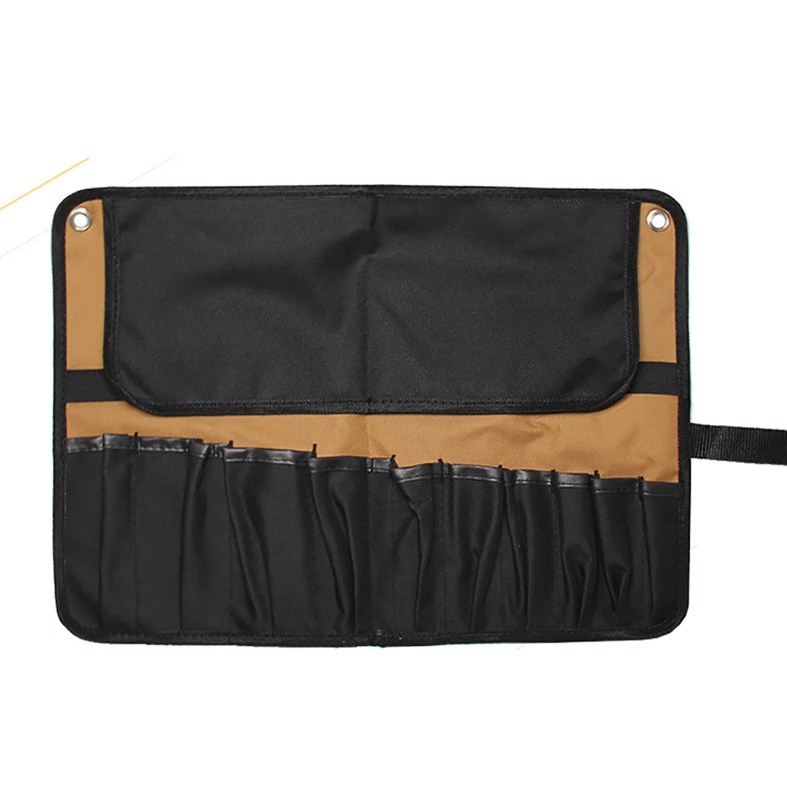 

Roll Tool Pouch Rolling Tool Hanging Bag Multi Pockets Organizer , Dark Yellow