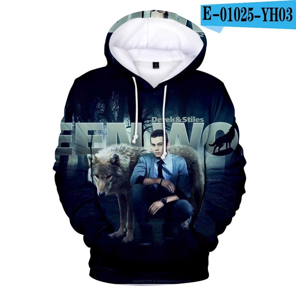 Роскошные Wolf Derek hale толстовки Mannen высокое качество Trui осень зима с рисунком