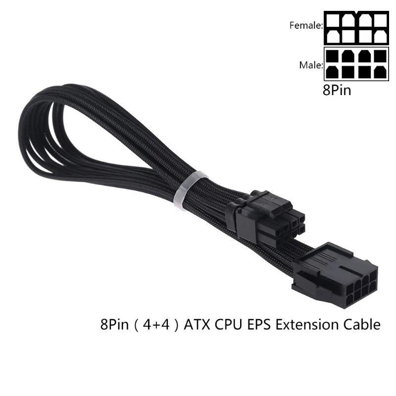 

Sleeve Extension Power Supply Cable 8-pin A TX/EPS/8-pin PCI-E GPU/8pin CPU/6-pin PCIE/4Pin CPU Cable with Combs 18 AWG S15 20