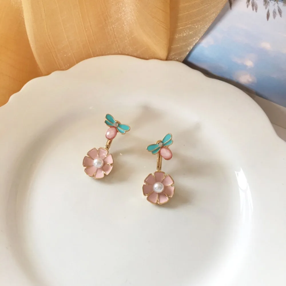 

Fashion Temperament Pearl Flower Earrings Women A Dual-Use Stud Earrings