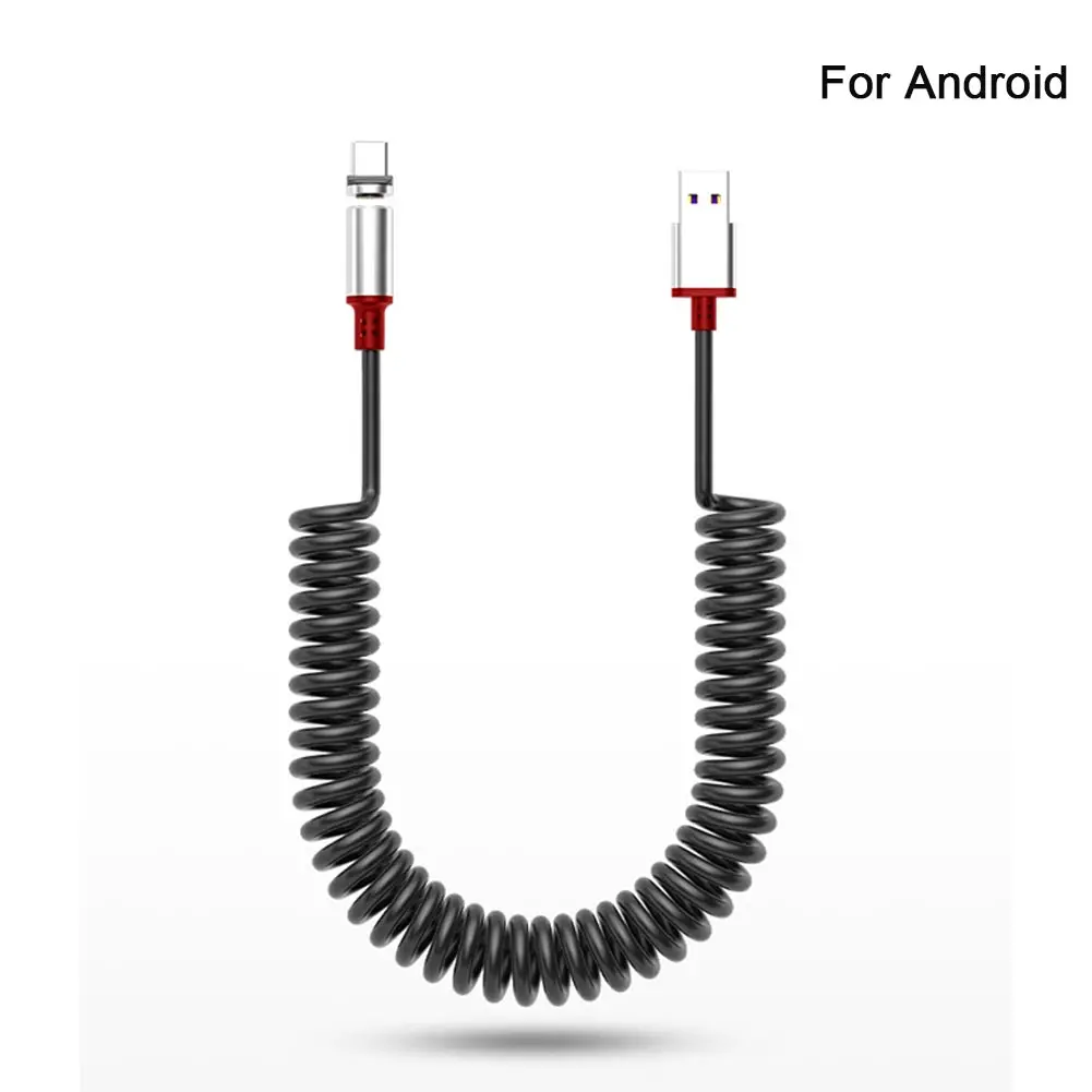 

Автомобильный провод с пружинной выдвижной для мобильного телефона, магнитный спиральный Портативный прочный гибкий зарядный кабель типа ...