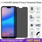Защитное стекло для конфиденциальности для Huawei Y7 Y6 Pro Y5 9H Защитная стеклянная пленка для Huawei Y9 Y7 Y6 Prime 2019 3D полное покрытие