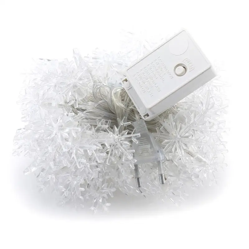 

3.3cm LED Garland Holiday Snowflakes String Fairy Lights Battery Powered Hanging Ornaments Christmas Tree Party Home Decoration