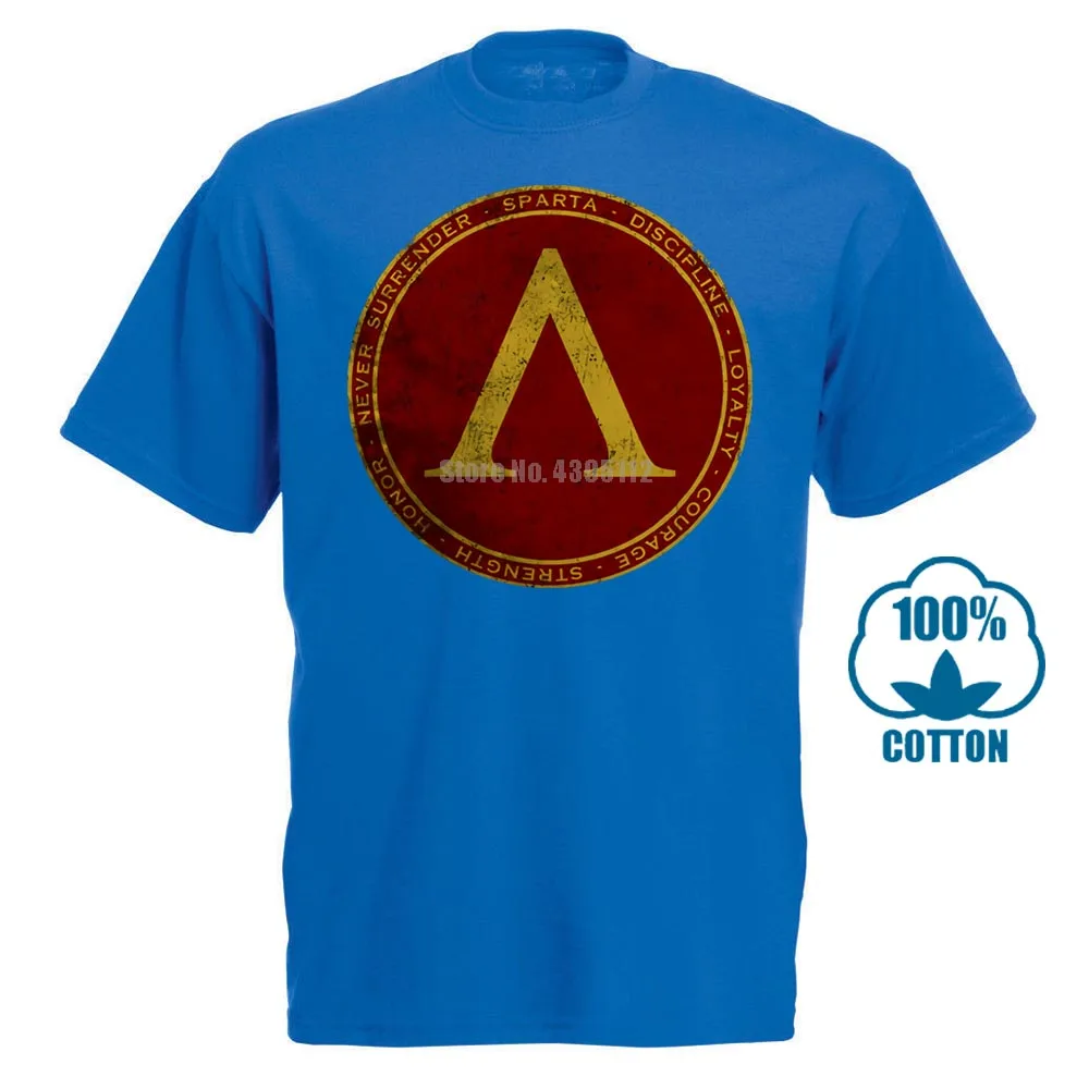 Спарта футболка Spartans Poleis Polis Spartaner Spartiaten Never Surrender - Цвет: Синий