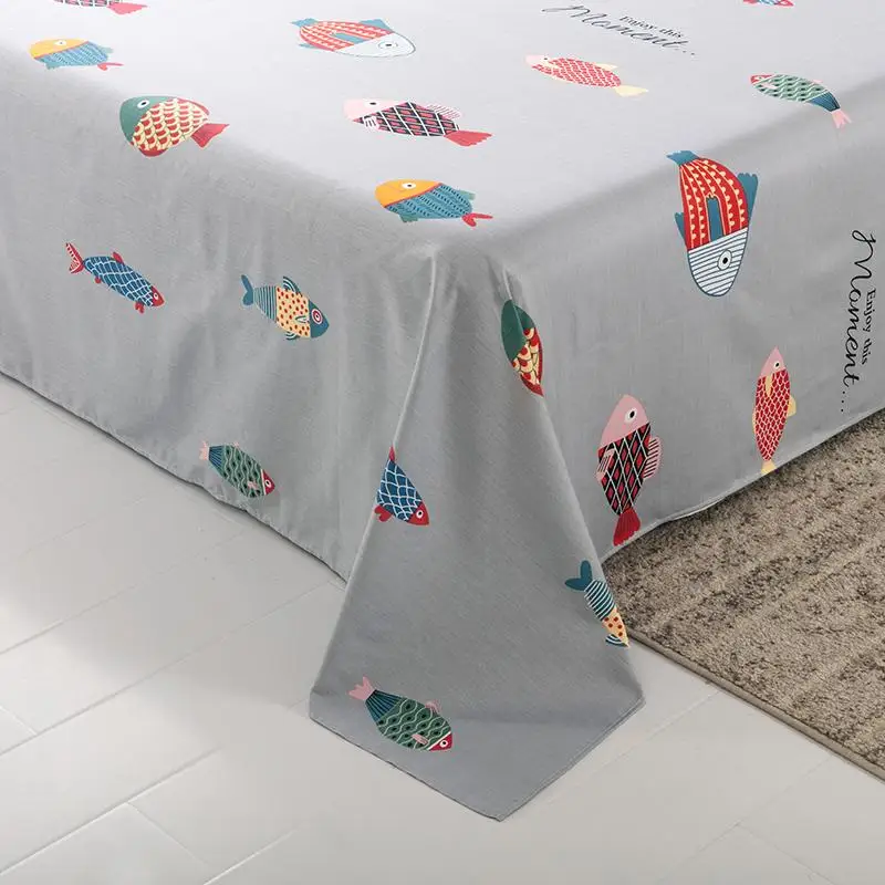 

fashion bedding set Pure cotton A/B double-sided gray fish pattern Simplicity Bed sheet, quilt cover pillowcase 4pcs