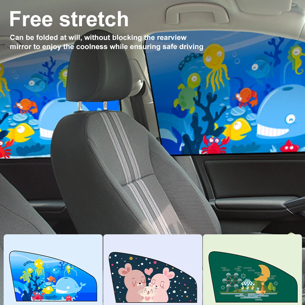 

1Pc Car Window Sunshade Cartoon Front Rear Side Window Visor Cover Magnetic UV Protection Sun Visor Universal Car Window Curtain