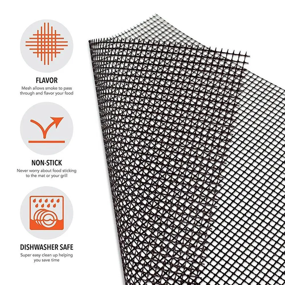 

Non-Stick BBQ Mesh Grill Mats Cooking Sheet Barbecue Liner Roaster Tools Pad Camping Hiking Outdoor Mesh Wire Net 33*40cm -
