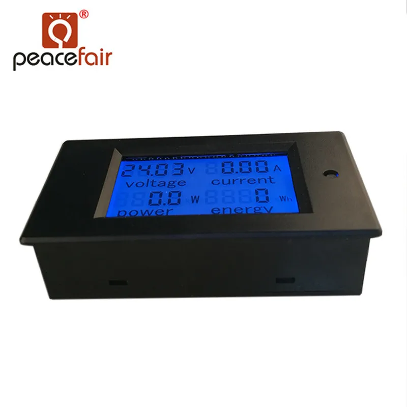 PEACEFAIR DC Цифровой вольтметр Амперметр 6 5 100 в 100A 4 1 ЖК дисплей мощность энергии ток
