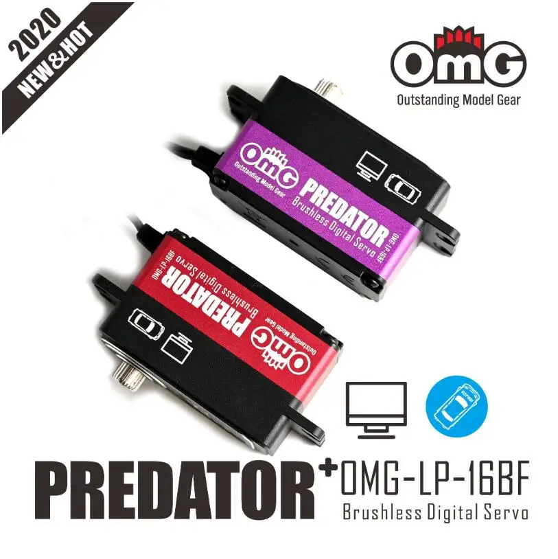 Полностью металлический бесщеточный цифровой сервопривод OMG PREDATOR + LP 16BF для