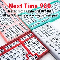 nt980 hot swap mechanical keyboard kit rgb compatiable with 35 pins for cherry gateron kailh dial keyboard diy