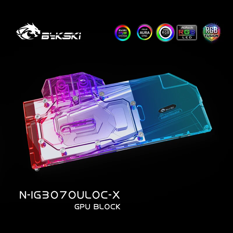

Byksk GPU Water Cooling Block For Colorful iGame RTX3070 Advanced OC Graphics Card Liquid Cooler 5V ARGB/12V RGB N-IG3070ULOC-X