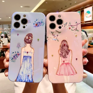 sumkeymi fashion girl couple phone case for iphone 13 pro max 11 12 pro case for iphone 7 8 plus x xs xr max blu ray shell free global shipping