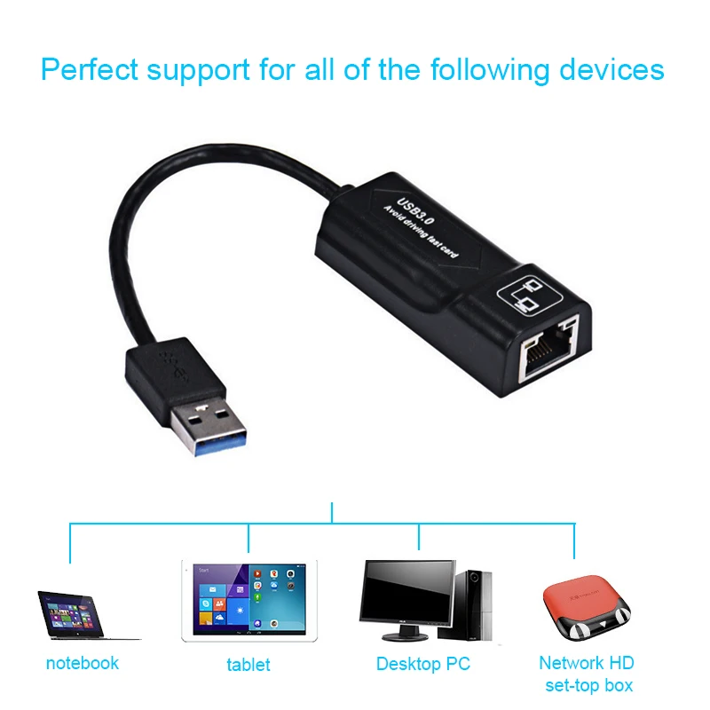 Внешняя сетевая карта Basix USB Ethernet Usb3.0 к RJ45 3 0 Rj45 LAN адаптер с 10/100/1000 Мбит/с