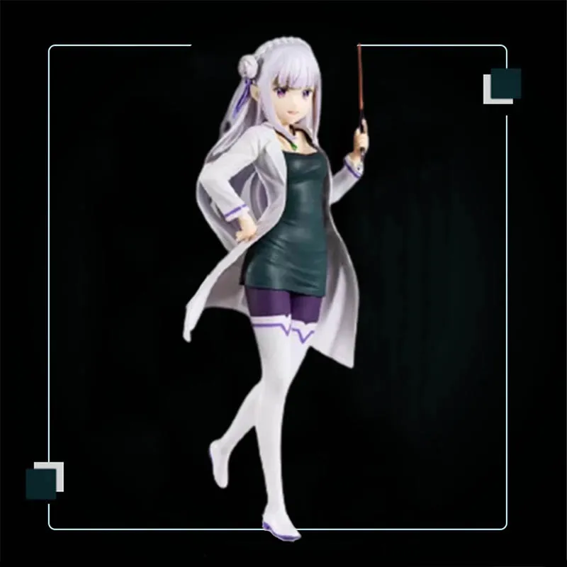 

26cm Teacher uniform emilia Anime characters around Life in another world from scratch PVC Collect Model Toy Doll Girl gift