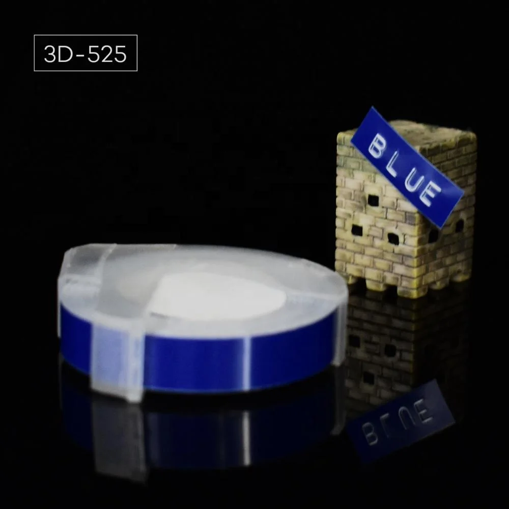blue 1 рулон 6/9/12 мм 3D для тиснения, из ПВХ этикетки ленты совместимый с dymo 1610 1880 12965 ручной принтеры этикеток для Motex E101 этикетка производители - Цвет: blue