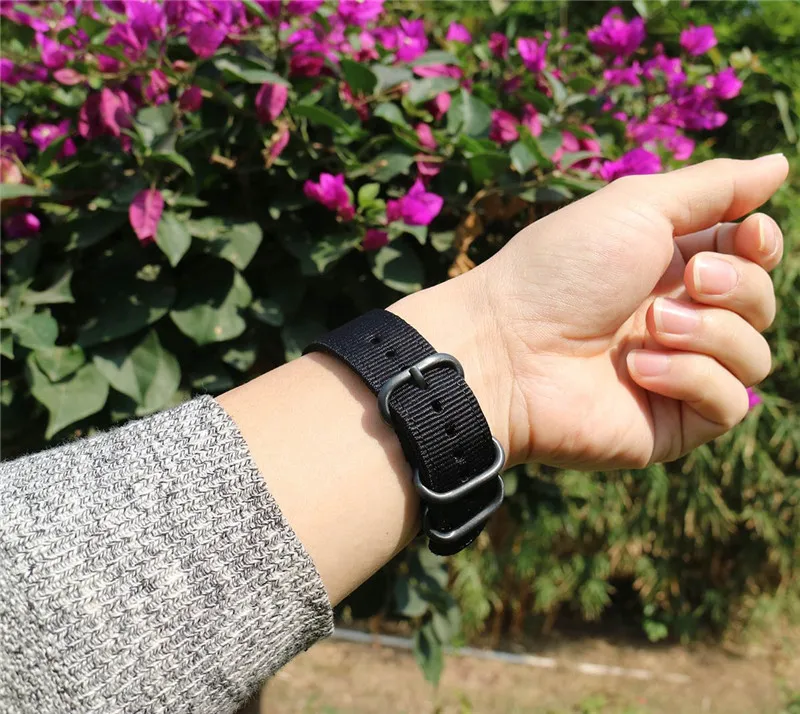 Ремешок Nato для samsung Galaxy watch 46 мм Active 2 42 мм gear S3 Frontier Amazfit ремешок Bip huawei watch GT 20 мм 22 мм ремешок для часов