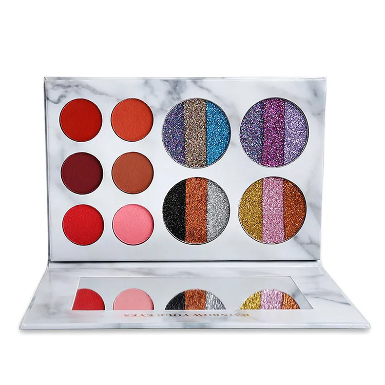 

10 Color Rainbow Eye Shadow Palette Shimmer Glitter Eyeshadow Nude Pallete Metallic Powder Matte Pigment Makeup Palette Cosmetic