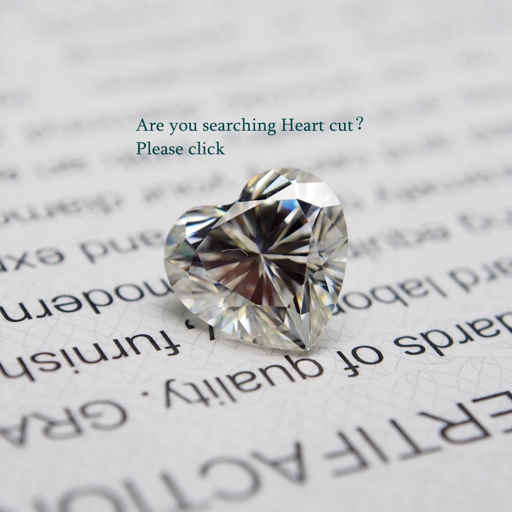 GRA Certificate Heart Shape Clear Bright  Color 7*7m VVS Moissanite Gemstone Lab Created Loose Diamond