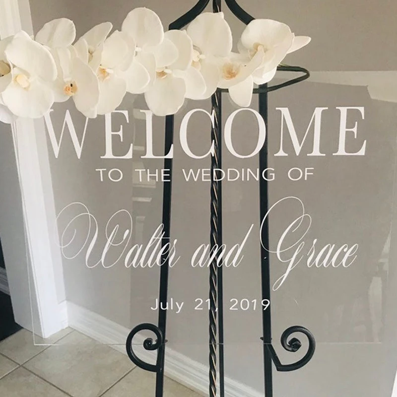 Прозрачный акриловый свадебный знак приветствия индивидуальные свадебные знаки