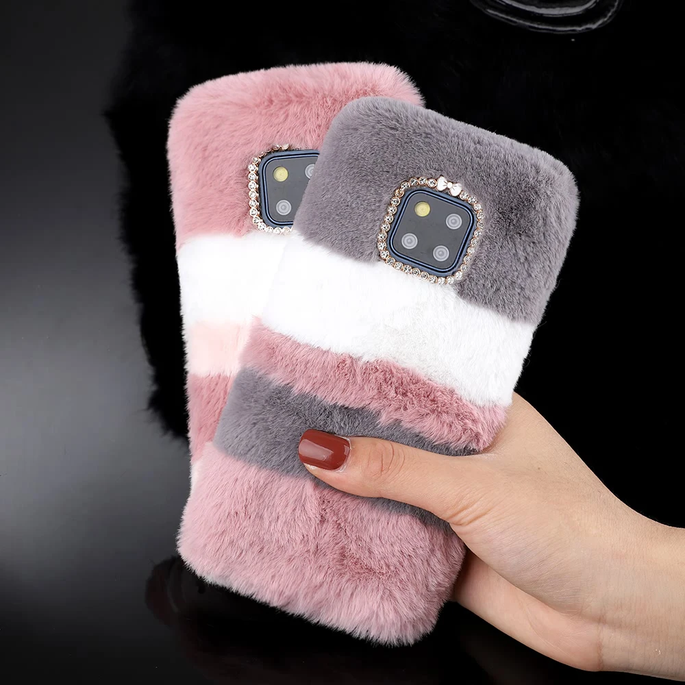 L-FADNUT Luxury Plush Fur Protective Cover For Huawei P20 Lite Pro Cute Fluffy Soft Bumper Case Mate 20 | Мобильные телефоны и