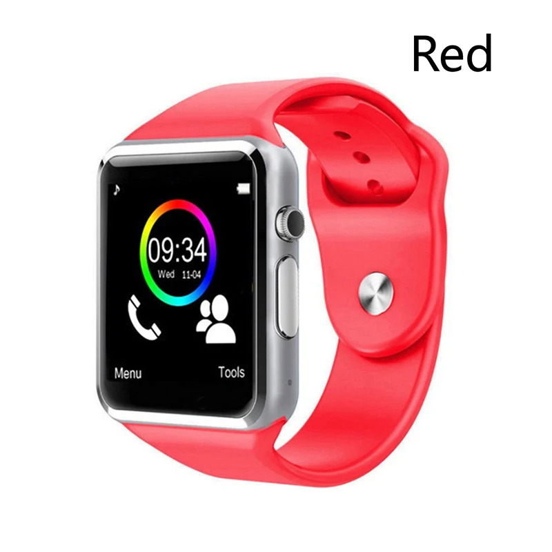 Red Smart Watch A1 Bluetooth Watch Men Waterproof Wearable Devices Watch Phone With SIM Camera For Android IOS Relogio Inteligente - Цвет: Red