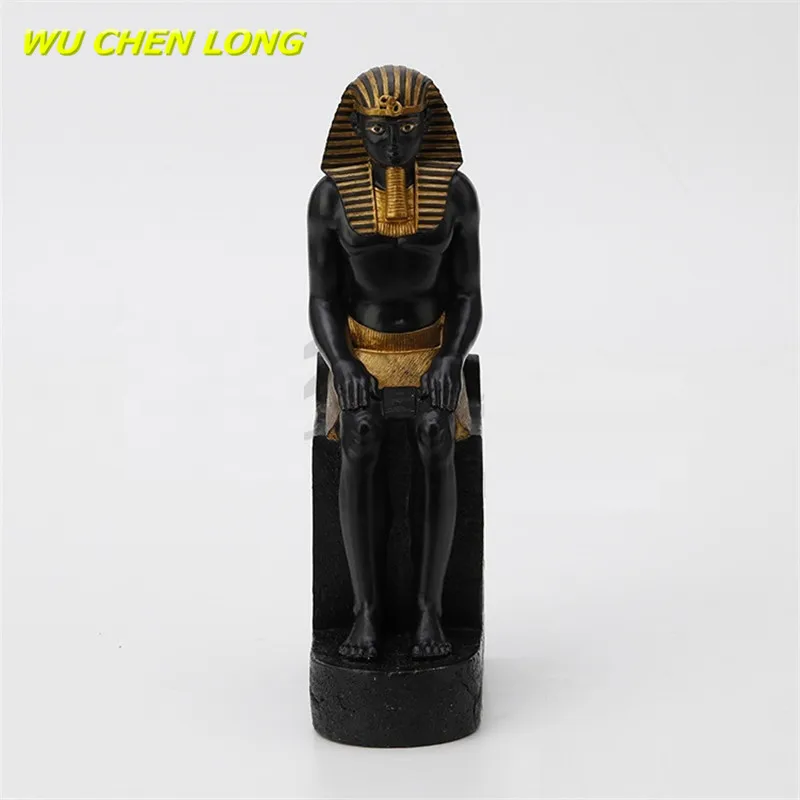 

WU CHEN LONG Ancient Egypt Pharaoh Statue Abstract Rameses Figure Art Sculpture Resin Craft Modern Home Decoration Gift R5467