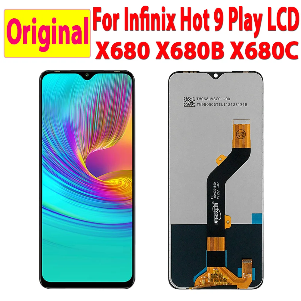 Для Infinix Hot 9 Play X680 экран ЖК-дисплея в сборе Полный стеклянный дигитайзер для
