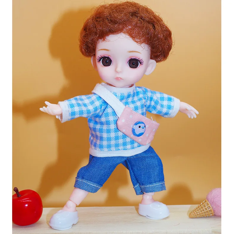 

BJD Doll 16cm 13 Joints Removable 3D Eyes Cute Little Nurse Fashion Suit Princess Dress Up Sending Shoes Girl Toy Children Gift