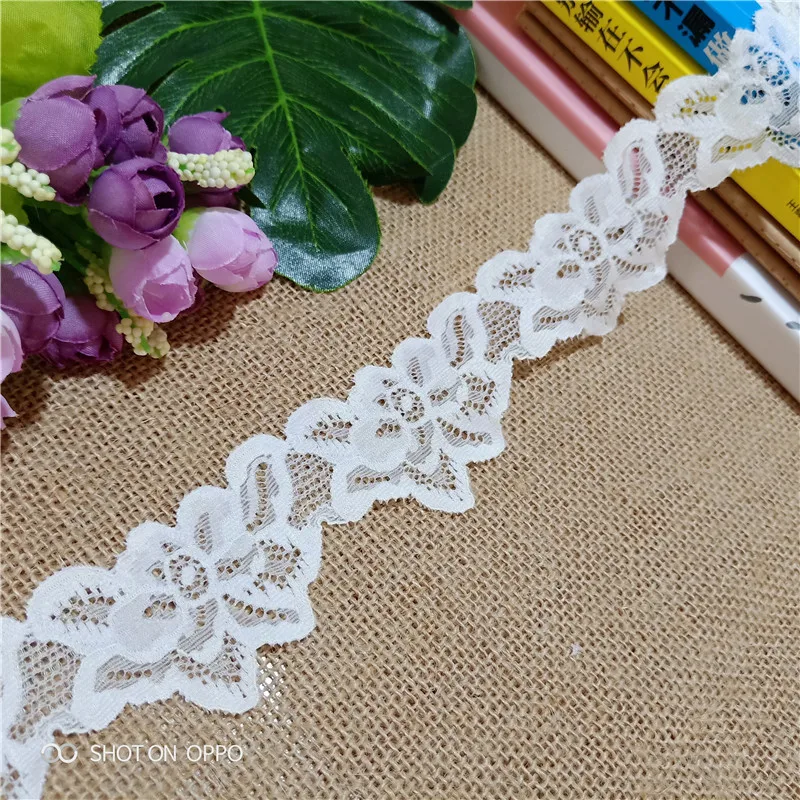 * 4 8 см в ширину Φ черно-белая эластичная лента вышивка кружево украшение сделай