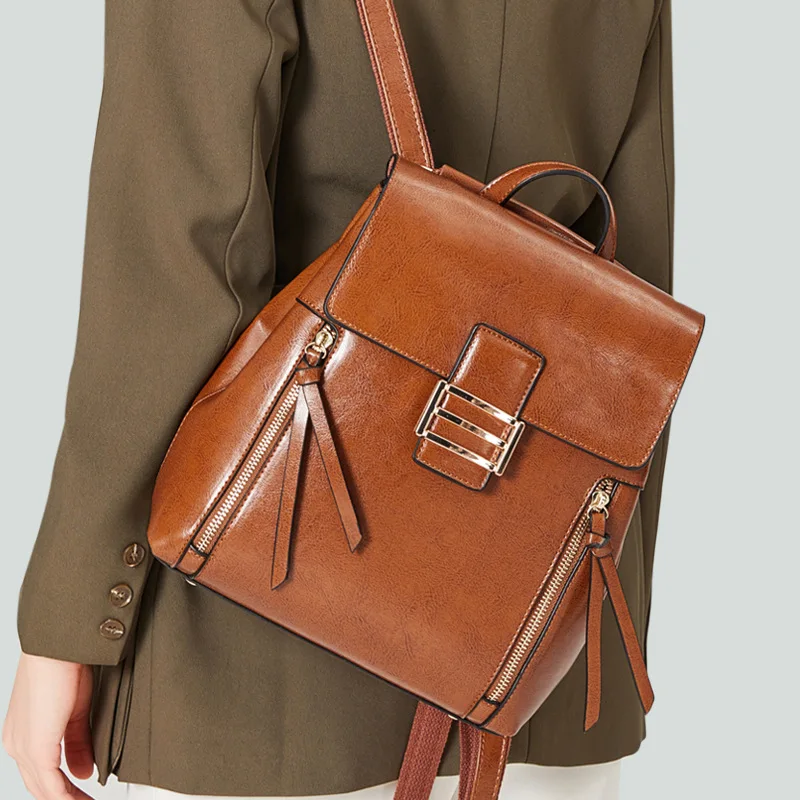 Хит продаж женский рюкзак из натуральной воловьей кожи модные повседневные