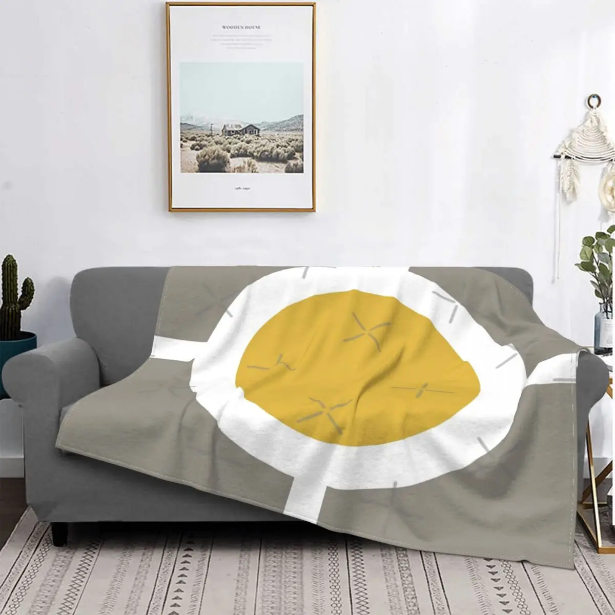 

Focus-colcha a cuadros para cama, cobertor de playa, manta de vellón, color amarillo y blanco