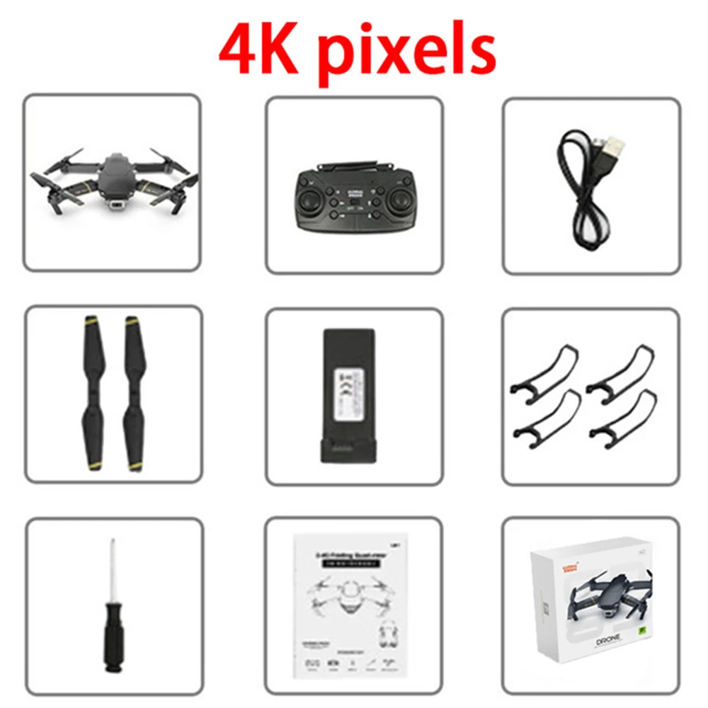 4K B Global drone EXA Dron with camera HD1080P WiFi FPV drone 4K RC helicopter FPV helicopter drone VS drone E58 E520 quadcopter - Color: 4K B