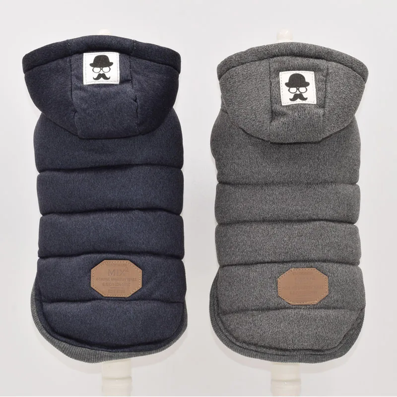 Зимняя одежда для собак на две ноги синий и серый цвет размеры s-xxl выбор очень