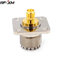 1x uhf female pl259 so239 to sma femal 4 hole flange panel mount coaxial connector adapters