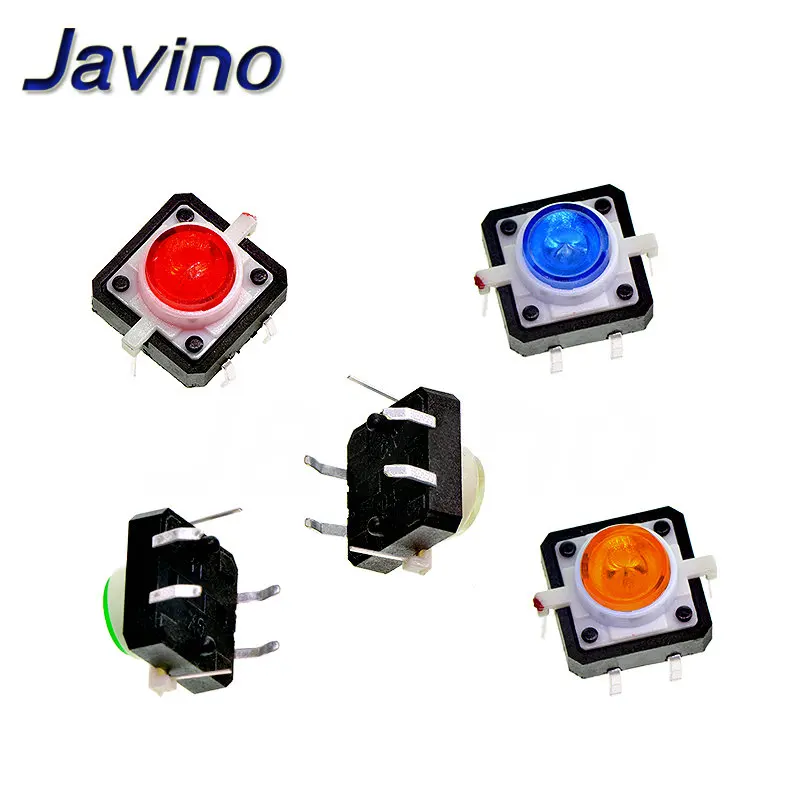 12 * led small 4-pin reset button microswitch with red yellow blue green and white lights Switch Momentary | Обустройство дома