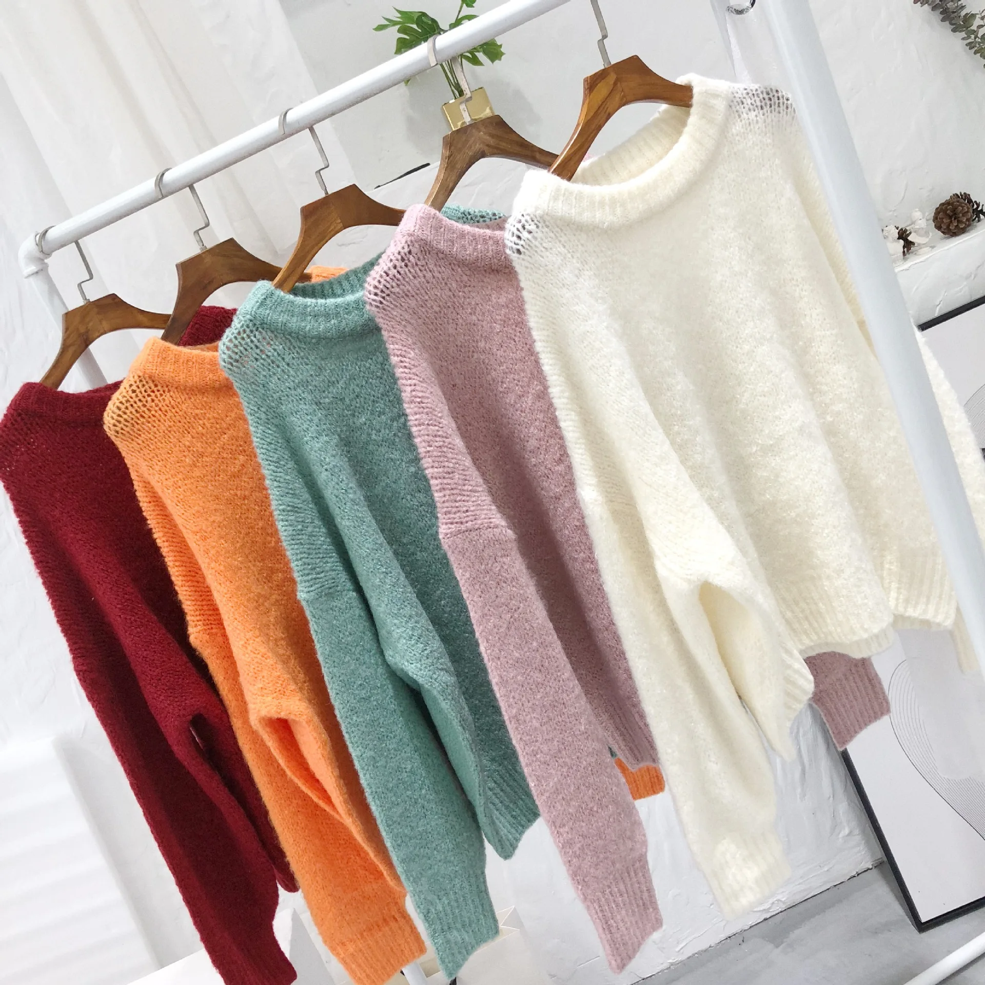 Женская одежда в новом стиле на осень и зиму свободный свитер с круглым вырезом