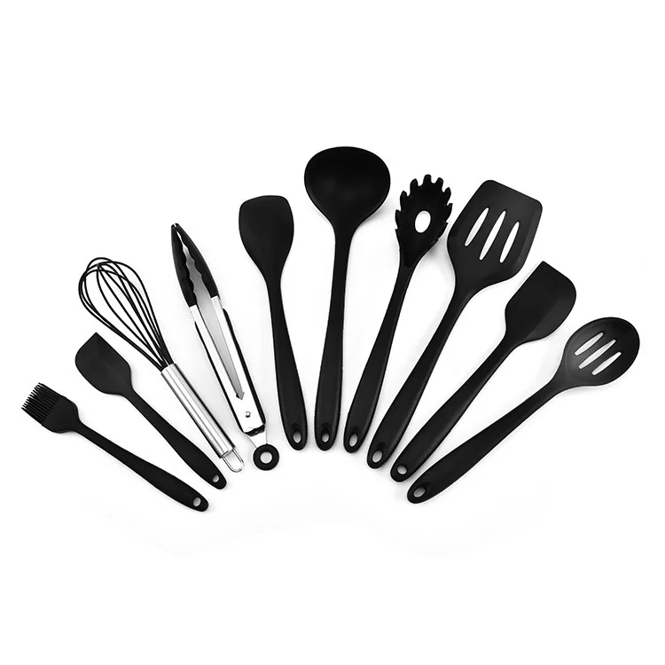 

10pcs/set Silicone Kitchenware Cooking Utensils Brush Spatula Egg Whisk Food Tongs Scoop Colander Shovel Kitchen Cooking Tools
