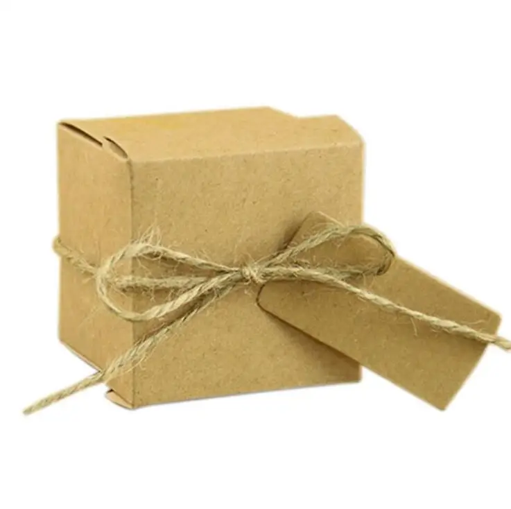 DIY свадебные сувениры и подарки коробка крафт-бумажный мешок с пеньковой