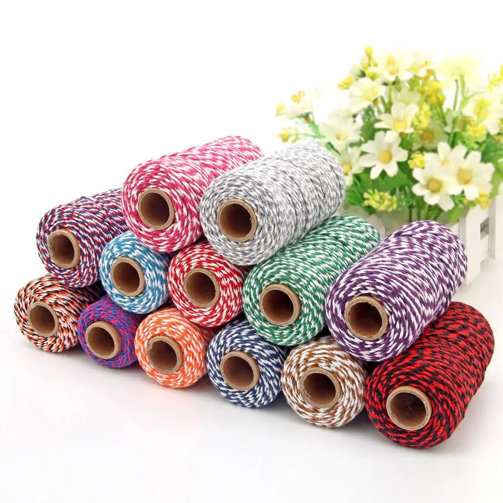 2 мм 2ply шпагат, веревка хлопковые шнуры веревочная лента для подарка ремесло baby shower Свадебные украшения mariage рождественские аксессуары для дома