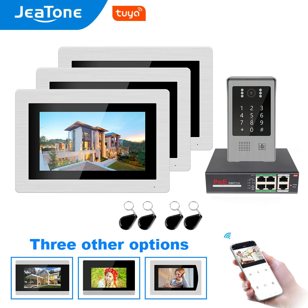 7 inch WIFI IP Video Door Phone Intercom Entry System Touch Screen With RFIC Function Access Control System Motion Detection