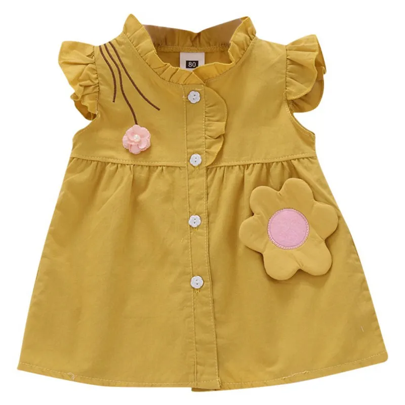 

1 шт., летнее Хлопковое платье с цветочным принтом, без рукавов