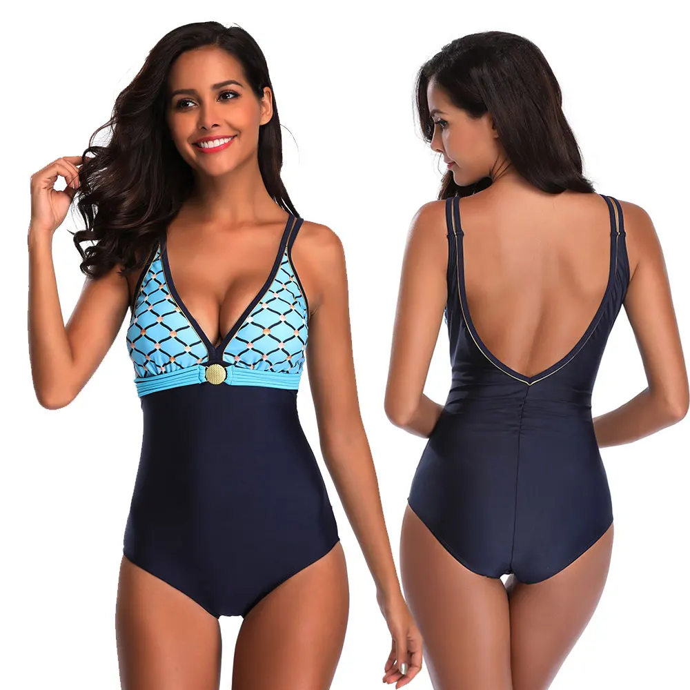 Женский слитный купальник с юбкой годе спортивный большого размера 5XL в стиле