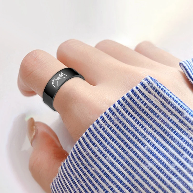 Кольцо из нержавеющей стали с гравировкой и надписью I Love You обещание на мизинцах |