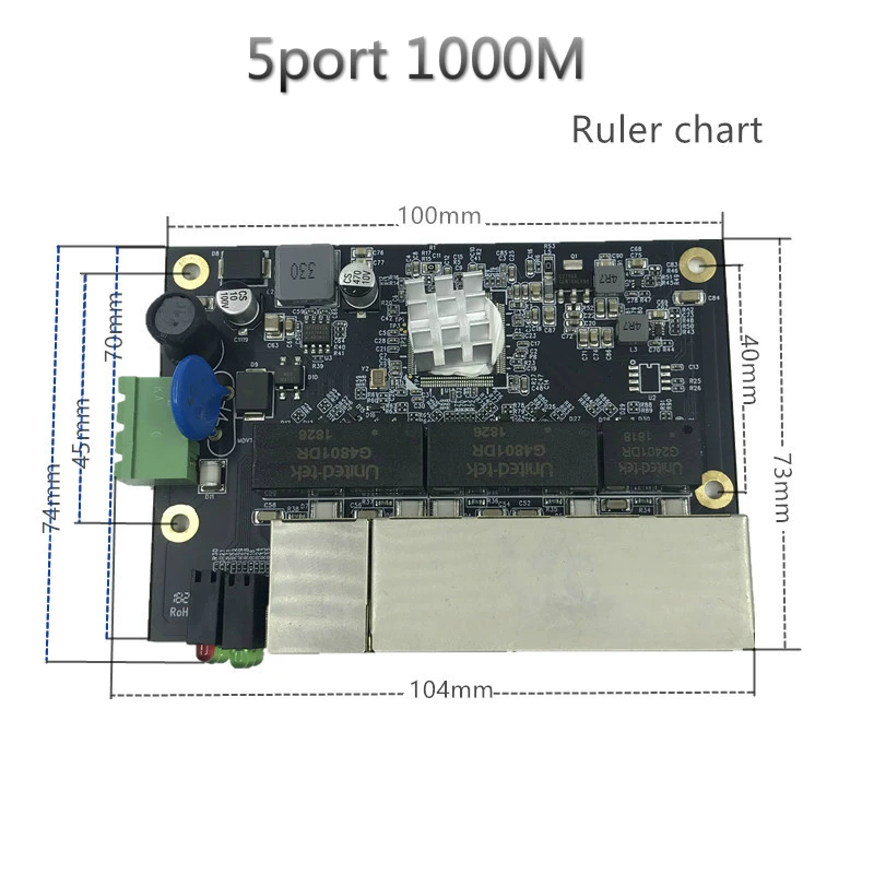

Unmanaged 3/5port 10/100/1000M industrial Ethernet switch module PCBA board OEM Auto-sensing Ports PCBA board OEM Motherboard