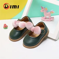 dimi 2021 autumn genuine leather baby girl shoes fashion cute bow princess leather shoes non slip tendon bottom toddler shoes