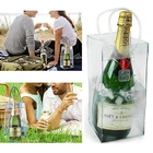 Герметичный пакет со льдом из ПВХ, экологически чистый прозрачный пакет со льдом переносное ведро для льда, Охладитель Бутылок Вина, шампанского с ручкой для переноски