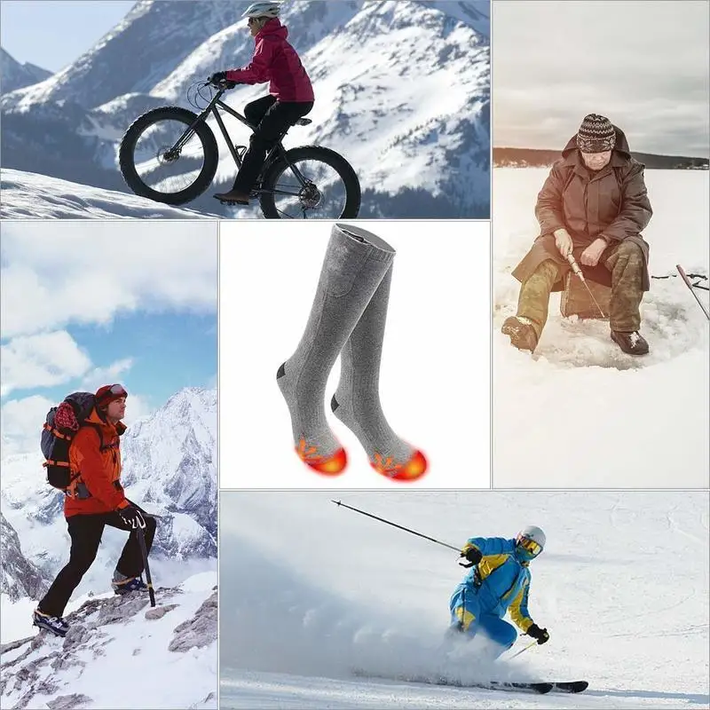 Умные носки с электрическим подогревом спортивные лыжные гетры для пеших